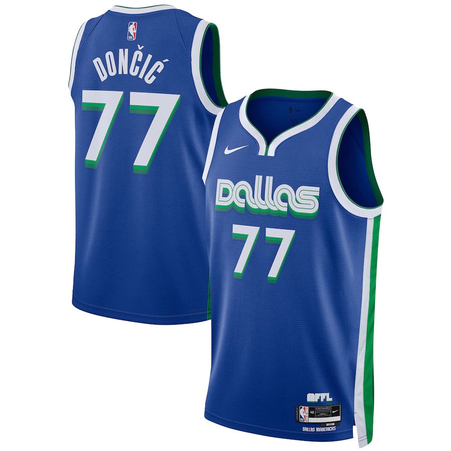 Men Dallas Mavericks #77 Luka Doncic Nike Blue City Edition 2022-23 Swingman NBA Jersey->dallas mavericks->NBA Jersey
